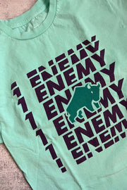 1Enemy's new graphic t-shirts are perfect to wear for any workout. With the purple and teal colors, you are sure to stand out.  #color_teal