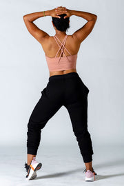 These black joggers are super comfortable and have long pockets to carry all your essentials.   #color_black