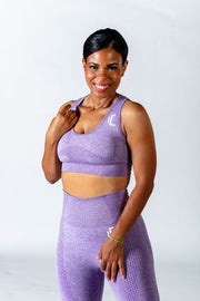 1Enemy's seamless racerback sports bra is meant for all sizes. #color_purple