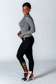 1Enemy's black workout leggings have a cute strappy ankle design and soft silky material that will make these gym leggings your next favorite.   #color_black