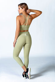 1Enemy's high waisted gym leggings with pockets are soft a durable, and provide optimal support for your workouts.  #color_green-matcha-latte