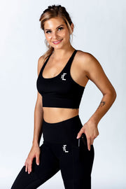 1Enemy's high waisted gym leggings with pockets provide the comfort and support you need for any activity. #color_black
