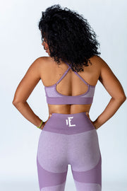 1Enemy's seamless wave sports bra have cute back straps to enhance your workout style! This sports bra is perfect for working out or going out! #color_lavender