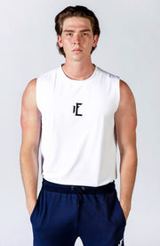 1Enemy's gym tanks for men are simple, yet durable. Perfect for the no fuss workout regimen.  #color_white