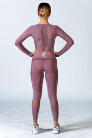 1Enemy's high waisted contour leggings provide optimal support in both grey and burgundy.  #color_burgundy