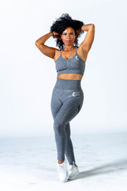 1Enemy's high waisted scrunch-butt gym lifting leggings offer maximum support and contour for your body. With outlined features and scrunch detail, these workout leggings will be your new favorite.#color_grey