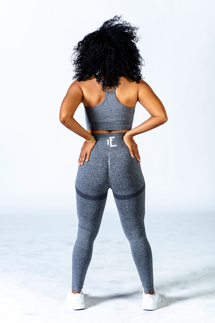 This grey sports bra with thin adjustable straps is perfect for any high impact workouts, and comfortable enough for you days off.