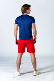 1Enemy's red athletic shorts are designed for function and comfort. With zippered pockets to carry all your essentials and a tapered fit, these men's athletic shorts will be your go to wear.#color_red