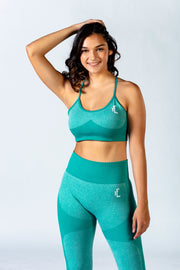 1Enemy's green high impact sports bra is the support you need for your workout. With adjustable straps and a sexy design, you'll be ready for anything.#color_green
