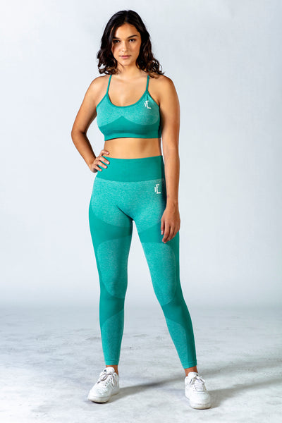 1Enemy's women's workout leggings with high waisted contouring design are durable and comfortable for any workout. #color_green