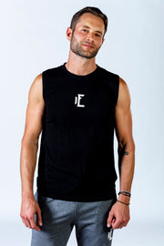 1Enemy's black gym tank tops for men are soft and durable. Featuring our 1E logo on the front and a solid color design, this is the classic gym tank for any occasion. ,  #color_black