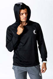 1Enemy's lightweight black workout hoodie for men is the perfect way to amp up your workout. Made of a soft, and light fabric, you will be comfortable wherever you go.  #color_black