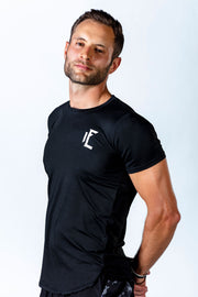 The soft and durable fabric of 1Enemy's gym t shirts for men provide support and comfortability for all your workout needs.   #color_black
