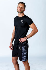 1Enemy's short sleeve gym tops are built to last. With durable, sweat wicking fabric to keep your comfortable, even when your workout is not.   #color_black