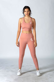 1Enemy's high waisted gym leggings with pockets are soft and sleek and durable enough for even the toughest workout.   #color_dusty-rose