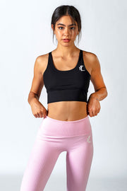 These high waisted ribbed gym leggings are the best workout leggings for women. #color_baby-pink