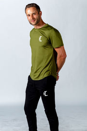 Boost your workout with these gym t shirts for men. Made of a durable, sweat-wicking fabric, these workout tees will keep you looking and feeling good all day long.   #color_army-green