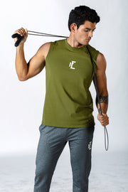 1Enemy's tank tops for men are the perfect running tank, gym tank, or laying around tank. Perfect for any occasion, this simple, yet durable workout tank is sure to be a new favorite. #color_army-green
