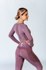 1Enemy - Seamless Mesh Sports Leggings#color_burgundy