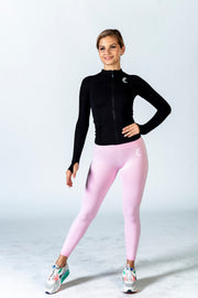 1Enemy - Seamless Ribbed Sports Leggings#color_baby-pink