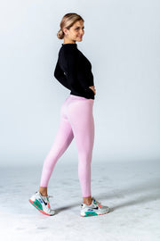 1Enemy - Seamless Ribbed Sports Leggings#color_baby-pink