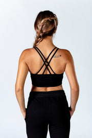 1Enemy - Soft Cargo Crossback Sports Bra#color_black