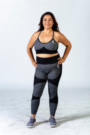 1Enemy - High-Waist Seamless Contour Sports Leggings#color_black-grey-wave
