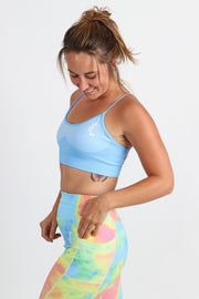 1Enemy's tie-dye sports leggings with pockets combine function and fashion. Made of a soft, durable fabric, they will built to last. #color_cotton-candy