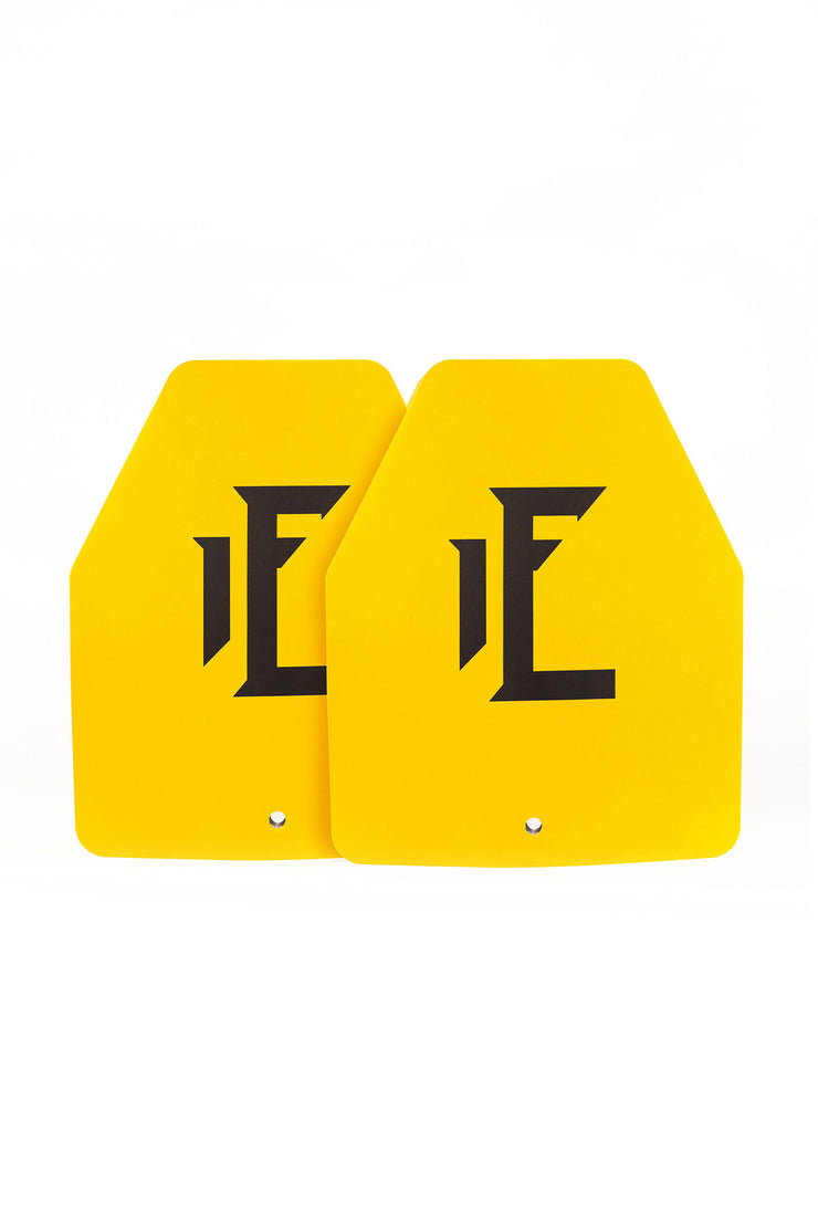 Our yellow vest plates are the lightest weights we offer. Weighing at a total of 12.5lbs to start out your resistance training journey. Interchangeable with all our other vest plates to adapt the intensity of your workout. 