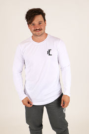 1Enemy's long sleeve shirts for men are the perfect addition to your workout bag. Soft, sweat wicking material keeping you comfortable and dry throughout your whole workout. #color_white