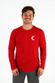 1Enemy's original long sleeve shirts are durable enough for even your toughest of workouts. With a sweat wicking fabric to keep you comfortable and dry, you will be ready for anything. #color_red