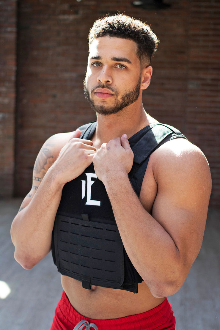 Our weighted vest in black is perfect for leveling up  your strength training and workouts!  