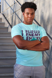 Feel confident in our new streetwear t-shirt featuring our logo, reminding you to overcome the inner critic within. #color_teal