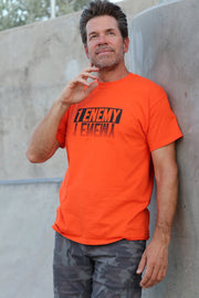 1Enemy's Men's t-shirt collection is designed for durability and comfort- from the gym to couch.  #color_orange