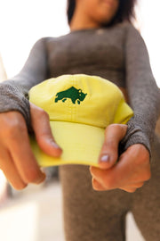 Neon hats for women and men featuring the new 1Enemy bison logo on the front.   #color_neon-yellow