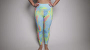 1Enemy's tie dye sports leggings with pockets add a fun burst of color to your fitness wardrobe. #color_vanilla-sky