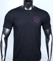 1Enemy's Meltdown graphic t-shirt features a pink smiley face logo on front and back. This shirt is soft and durable and perfect for any workout.